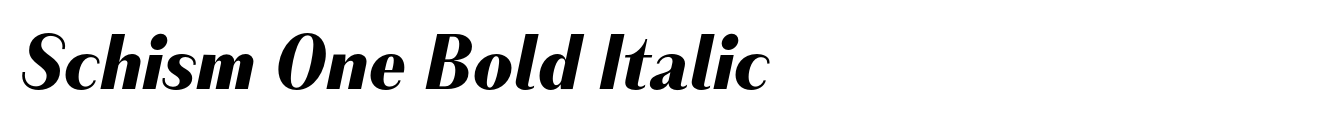 Schism One Bold Italic